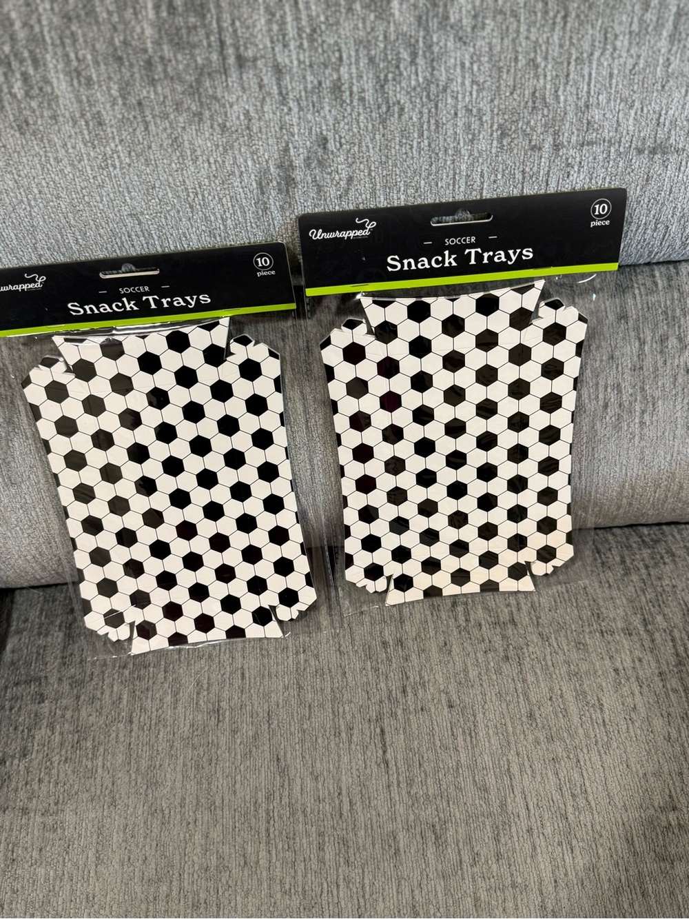 Soccer Snack Trays - 10piecesx2=20 pieces. Black and White
